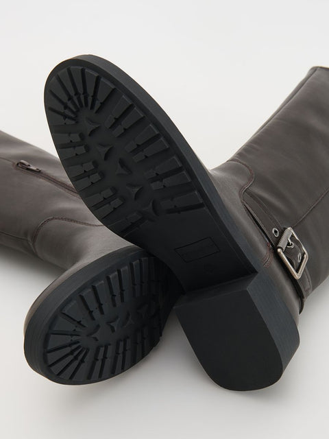 Reserved Women's Dark Brown Leather Knee High Boots |Reserved In Lebanon