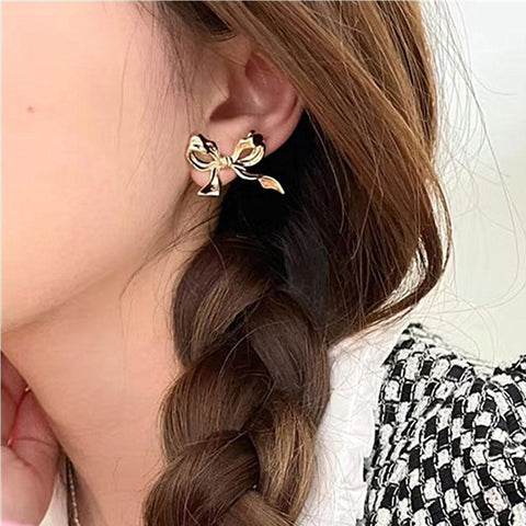 Norlso Women's Gold Bow Knot Earrings | Norlso In Lebanon