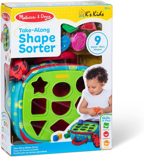 Melissa & Doug K's Kids Take-Along Shape Sorter Baby Toy with 2-Sided Activity Bag and 9 Textured Shape Blocks Sensory Toys | Melissa & Doug In Lebanon