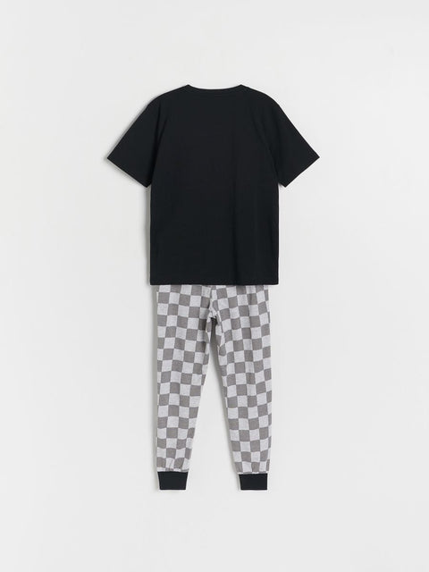 Reserved Baby Boy's Black & Gray T-Shirt With Bottom Cotton Pajama Set | Reserved In Lebanon (Copy)