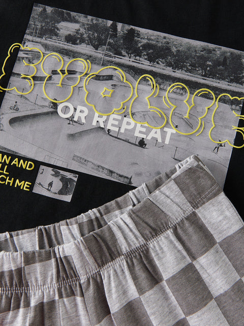 Reserved Baby Boy's Black & Gray T-Shirt With Bottom Cotton Pajama Set | Reserved In Lebanon (Copy)