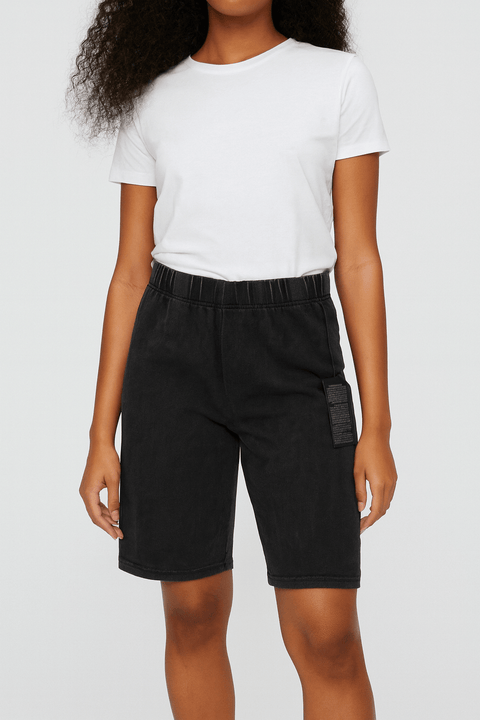 Forever 21 Women's Washed Black High-Rise Biker Short |Forever 21 In Lebanon