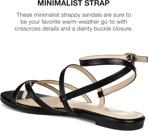 Journee Collection Women's Black Serissa Flat Sandals | Journee Collection In Lebanon