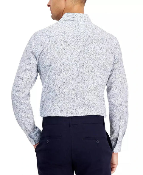 Bar III Men's Blue & White Slim-Fit Contrast Vine Dress Shirt | Bar III In Lebanon