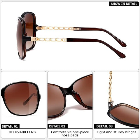 Colrea Women's Black Oversized Sunglasses | Colrea In Lebanon