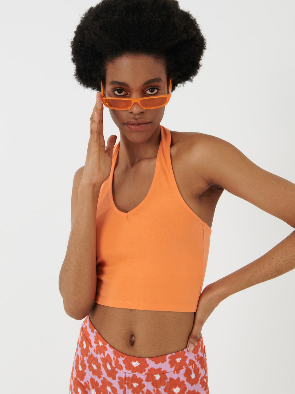 Sinsay Women's Orange Plain Crop Top | Sinsay In Lebanon