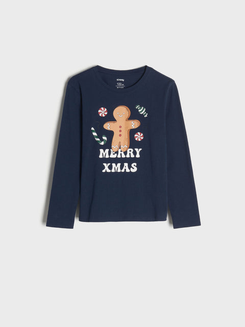 Sinsay Boy's Red & Navy Long Sleeve Christmas Pajama Set | Sinsay In Lebanon