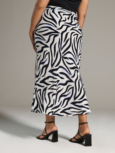 Sinsay Women's Black & White Zebra Print Midi Skirts | Sinsay In Lebanon