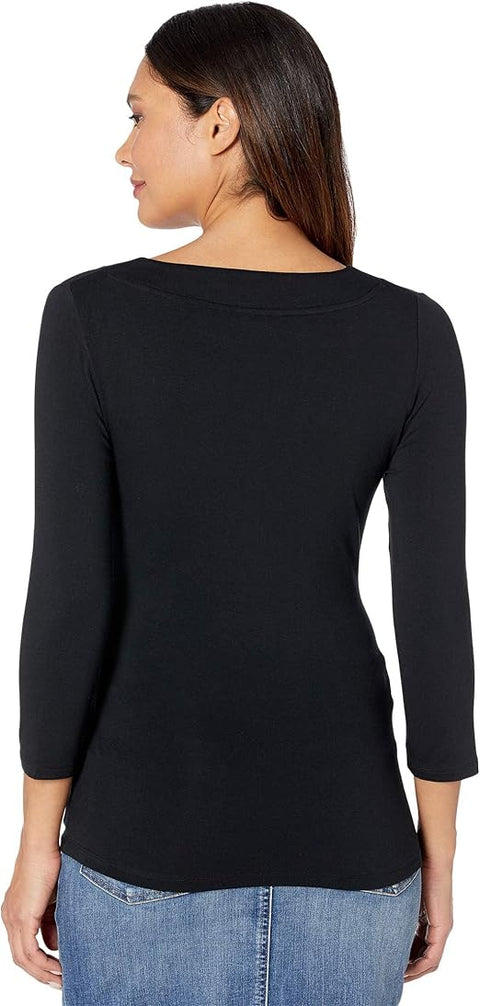 Lauren Ralph Lauren Women's Black Surplice Jersey Blouse | Lauren Ralph Lauren In Lebanon