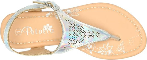 Petalia Girl's Silver Sandal |Petalia In Lebanon