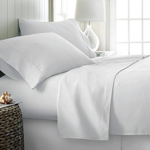 BeautyRest White Queen Cotton Blend 600-Thread Count 4Pcs Bed Sheet Set | BeautyRest In Lebanon