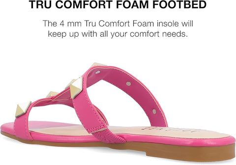 Journee Collection Women's Fuchsia Kendall Leather Almond toe Slide Slippers | Journee Collection In Lebanon