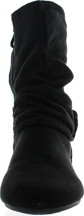 Beston Women's Fashion Mid Calf Flat Heel Side Zipper Slouch Boots |  Beston in Lebanon