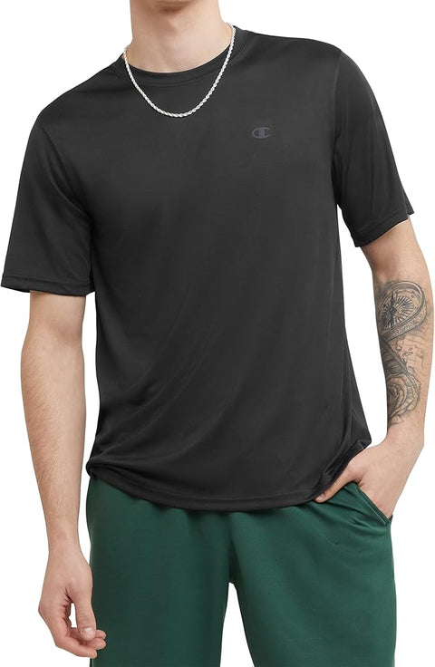 Champion Men's Black Double Dry Sport Crewneck Short Sleeve T-Shirt|Champion In Lebanon