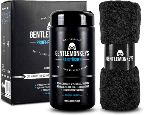 Gentlemonkeys Professional Care Set (20 wet wipes + 1 microfiber cloth) | Gentlemonkeys In Lebanon