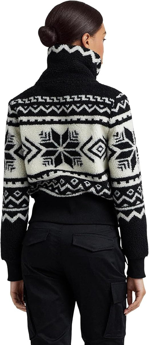 Lauren Ralph Lauren Women's Fair Isle Jacquard Fleece Mockneck Jacket | Lauren Ralph Lauren In Lebanon