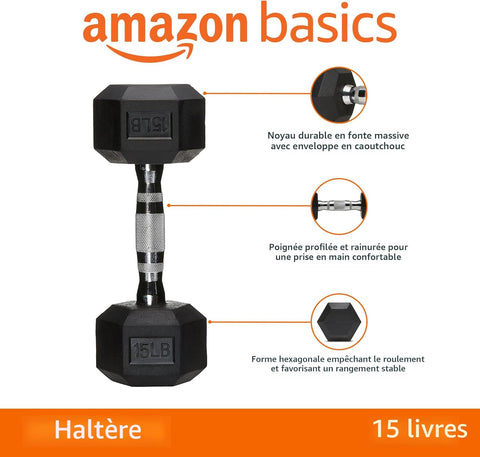 Amazon Basics Rubber Hex Dumbbell Hand Weight | Amazon Basics In Lebanon