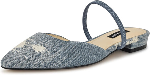 Nine West Women's Light Blue Women's Gorga Slip-On Mule Flats |  Nine West in Lebanon