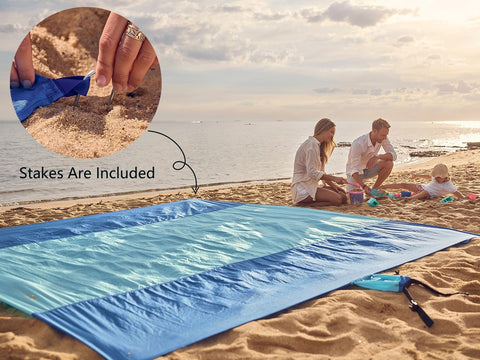 WEKAPO Blue Oversized & Compact Sandproof & Waterproof Quick Dry Beach Blanket | WEKAPO In Lebanon