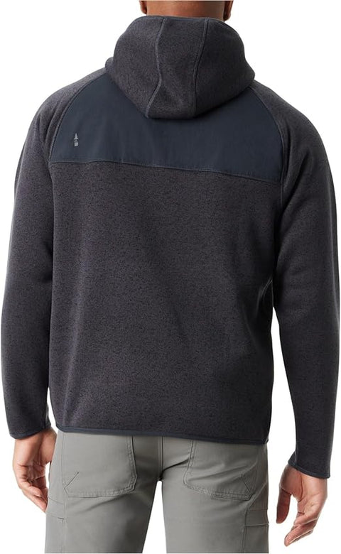 Bass Outdoor Men Black Charcoal Heather Snap-Placket Hoodie | Bass Outdoor in Lebanon