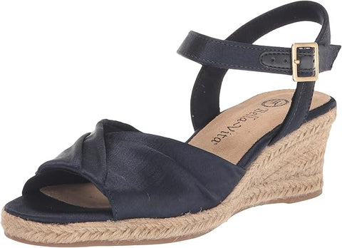Bella Vita Women's Navy Isabeth Wedge Heeled Sandal | Bella Vita in Lebanon