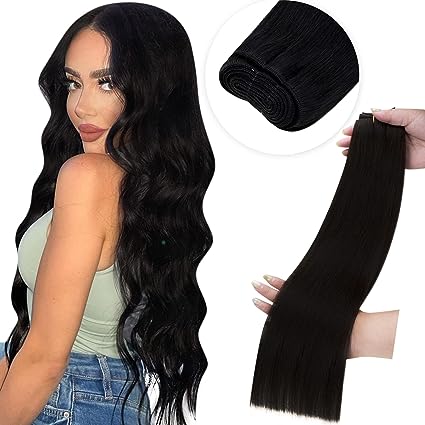 LaaVoo Straight Black Hair Extensions Clip 22 inch 7pcs/100 g A235