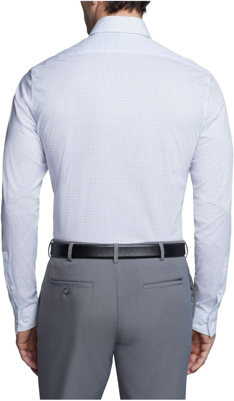 Calvin Klein Men's White Dress Shirts Non Iron Stretch Regular Fit Check Shirts | Calvin Klein In Lebanon