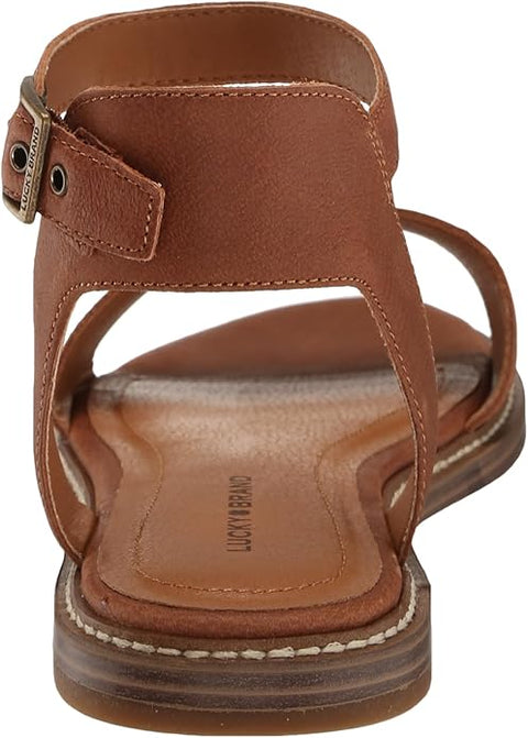 Lucky Brand Women's Brown Leather Kimaya1 Ankle-Strap Sandals | Lucky Brand In Lebanon