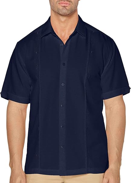 Cubavera Men's Navy Double Tuck Shirt ABF4207