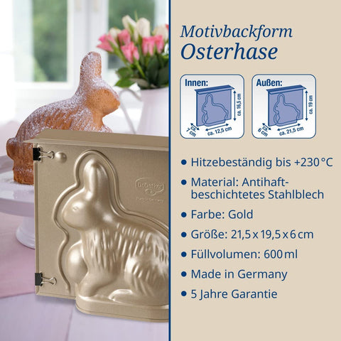 Dr. Oetker Baking Mold with Golden Easter Rabbit Design 600 ml | Dr. Oetker In Lebanon