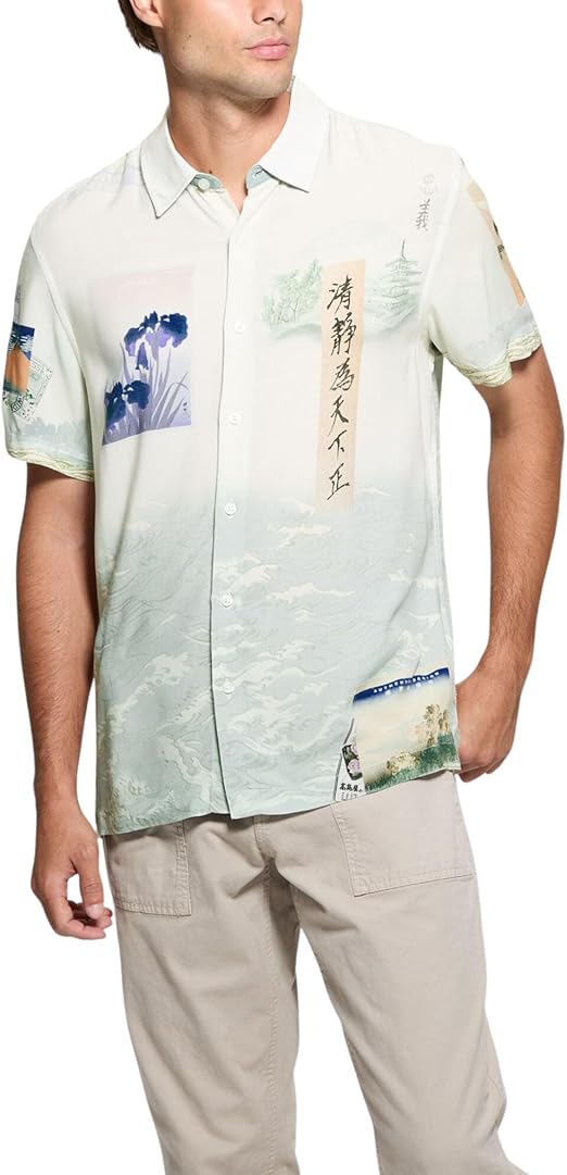 Guess Men's Multicolor Eco Short Sleeve Rayon Daydream Shirt | Guess In Lebanon