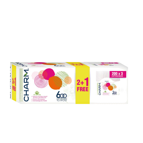 Sanita Charm Cotton Buds 200 Pieces x Pack of 3| Sanita In Lebanon