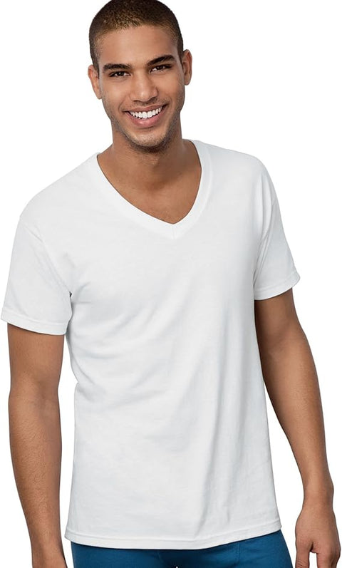 Hanes Men's White V-Neck T-Shirts 5 Pack | Hanes In Lebanon