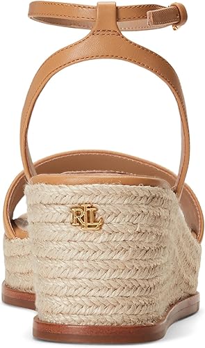 Lauren Ralph Lauren Women's Beige Leona Espadrille Platform Wedge Heeled Sandals | Lauren Ralph Lauren In Lebanon