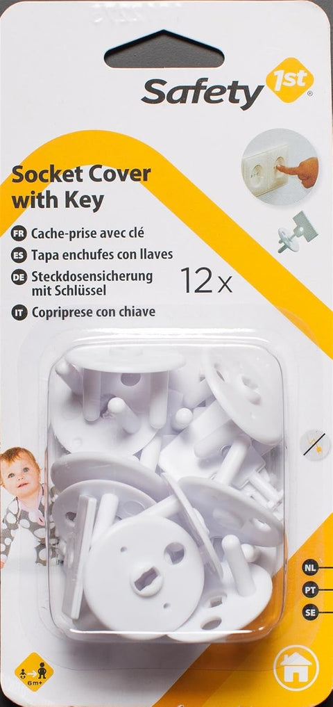 Safety 1st White 12 Socket Covers with Key | Safety 1st In Lebanon