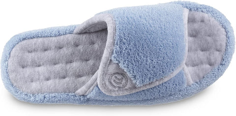 Isotoner Signature Women's Blue Terry Spa Adjustable Slide Slippers | Isotoner In Lebanon