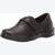 Apex Women's Dark Brown  Perforated Leather Hook-and-Loop Comfort Flats