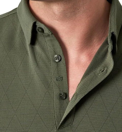 Modern Ambition Men’s Olive Green Moisture Wicking Short Sleeve Polo Neck T-Shirt | Modern Ambition In Lebanon