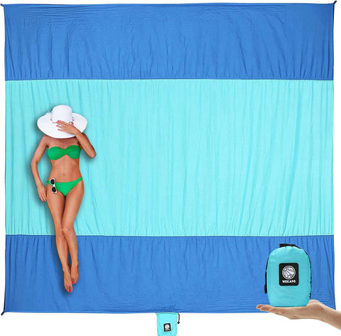 WEKAPO Blue Oversized & Compact Sandproof & Waterproof Quick Dry Beach Blanket | WEKAPO In Lebanon