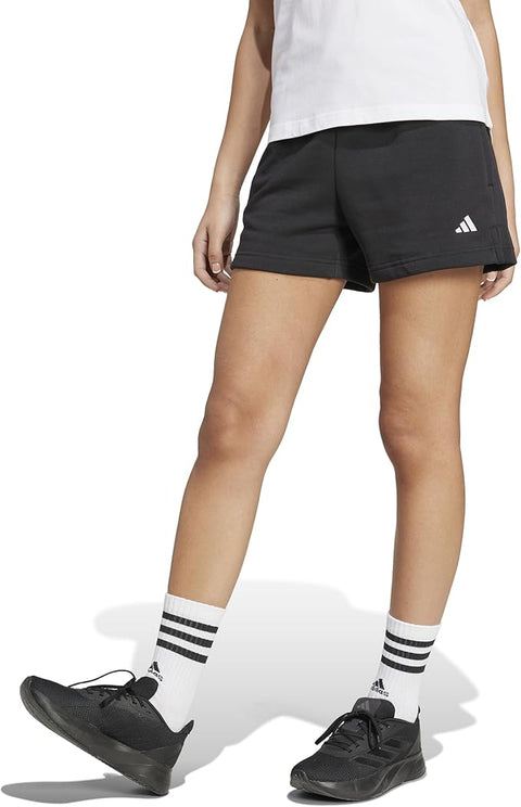 Adidas Women's Black Essentials Small Logo Fleece Shorts|Adidas In Lebanon