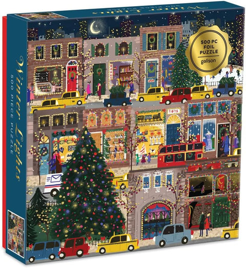 Galison Winter Lights Foil Puzzle 500 Pieces Holiday Jigsaw Puzzle | Galison In Lebanon