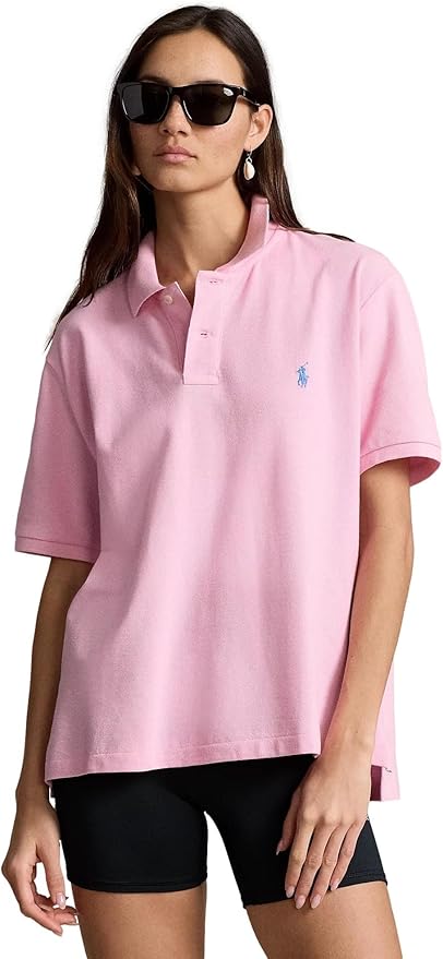 Polo Ralph Lauren Women's Carmel Pink Classic Fit Mesh Polo T-Shirt | Polo Ralph Lauren in Lebanon