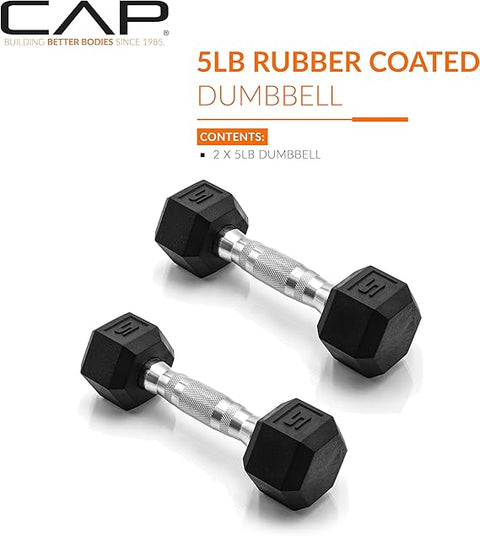 CAP Barbell Pair of 2.3 kg Coated Hexagonal Dumbbells | CAP Barbell In Lebanon