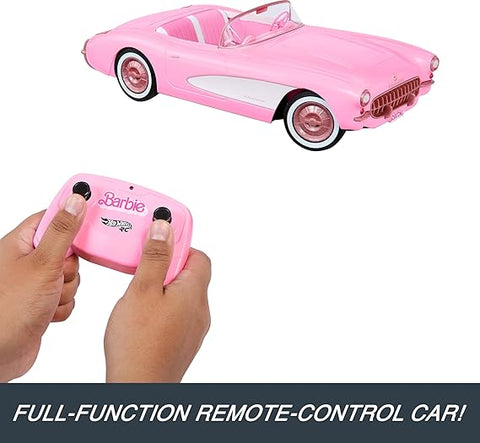 Barbie Hot Wheels RC Corvette from The Movie, Full-Function Remote-Control Toy Car Holds 2 Dolls| Barbie In Lebanon