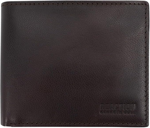 Kenneth Cole Reaction Men's Dark Brown Slim Fold Leather Wallet | Kenneth Cole Reaction In Lebanon