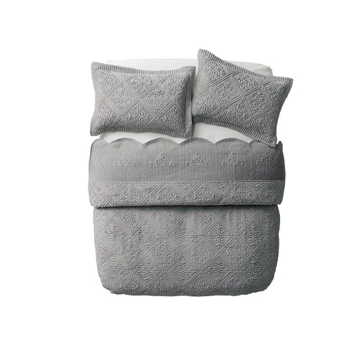 VCNY Home Gray King Westland Plush Quilted 3-Piece Bedspread Set|VCNY Home In Lebanon