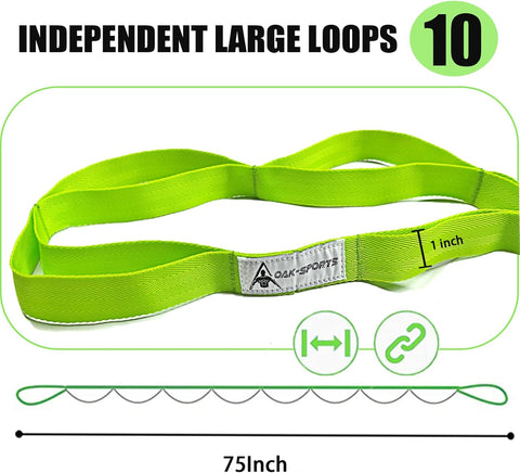 Oak-Sports Green Stretching Strap Yoga Straps for Physical Therapy | Oak-Sports In Lebanon