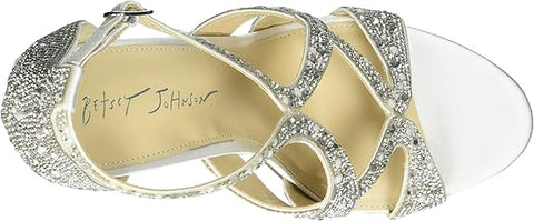 Betsey Johnson Women's Silver Sb-miles Heeled Sandal | Betsey Johnson In Lebanon