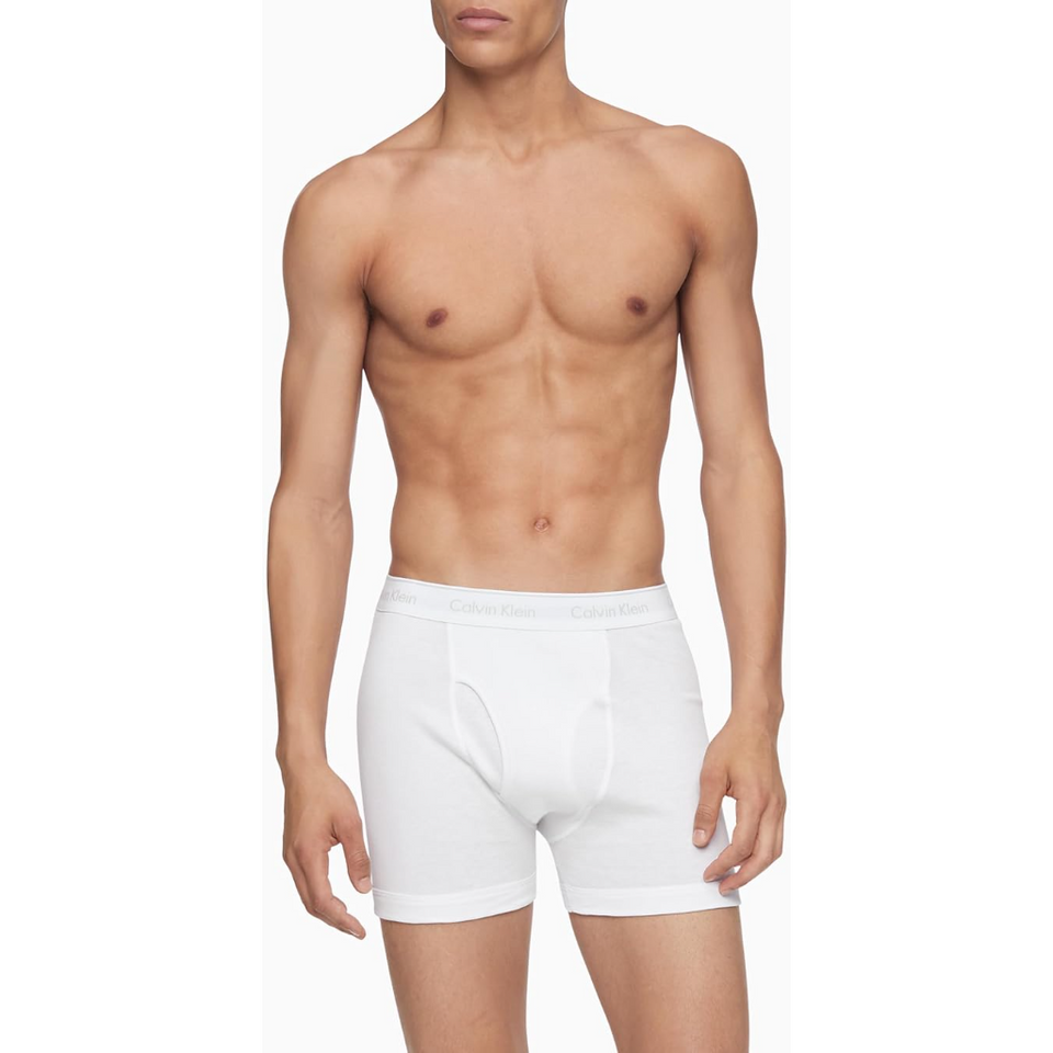 Calvin Klein Men's White 3 Pack Cotton Boxer
