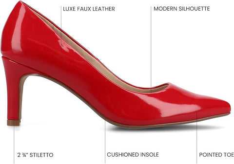 Journee Collection Women's Red Scylee Stiletto Slip On Pointed Heels | Journee Collection In Lebanon
